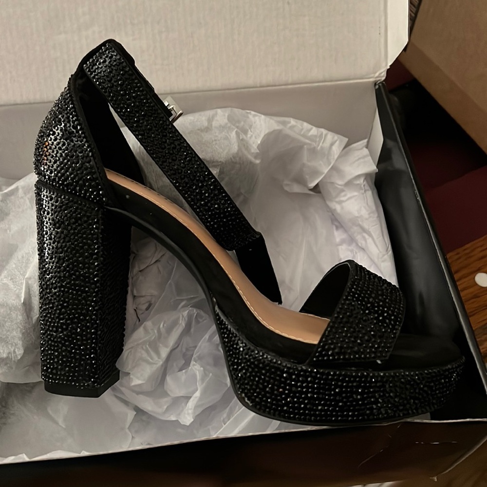Brand new black Torrid jewel heels 7.5